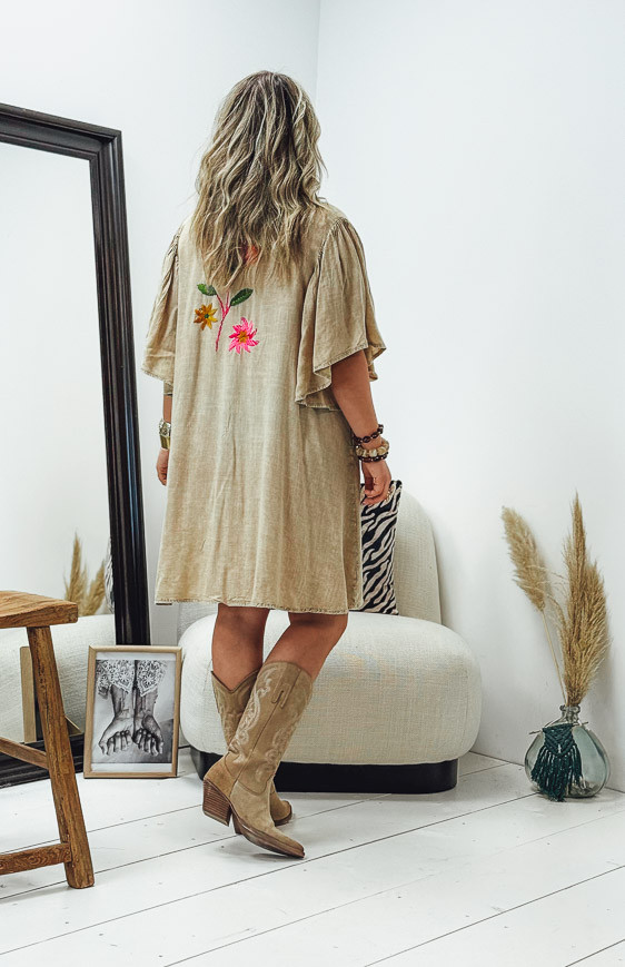 Robe VENUSIA courte beige