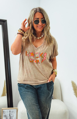 OYSTER vintage camel short-sleeved t-shirt