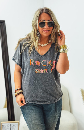 T-shirt OYSTER manches courtes anthracite vintage