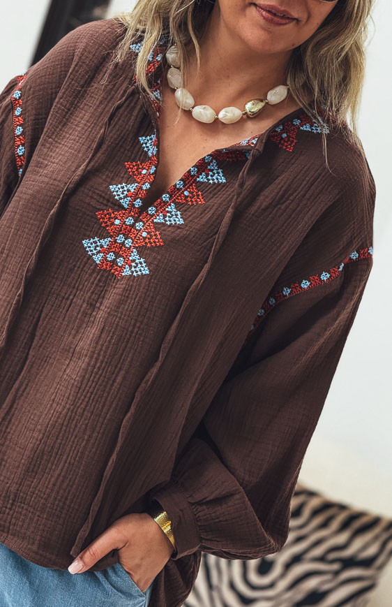 Blouse HANAE chocolat