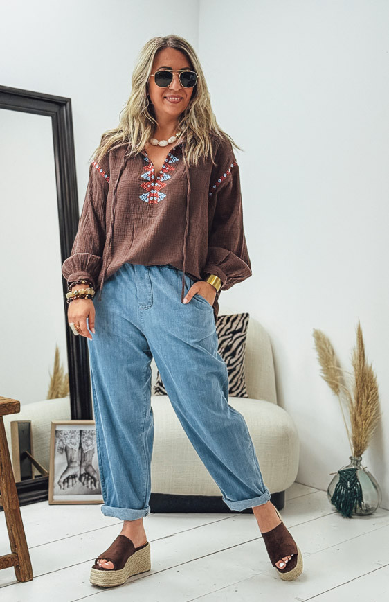 Chocolate HANAE blouse