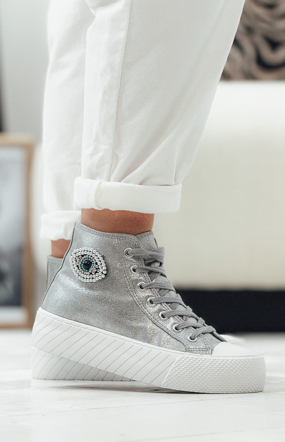 Silver SCHOOL sneakers