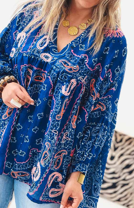 Blouse PRISCILLIA bleue