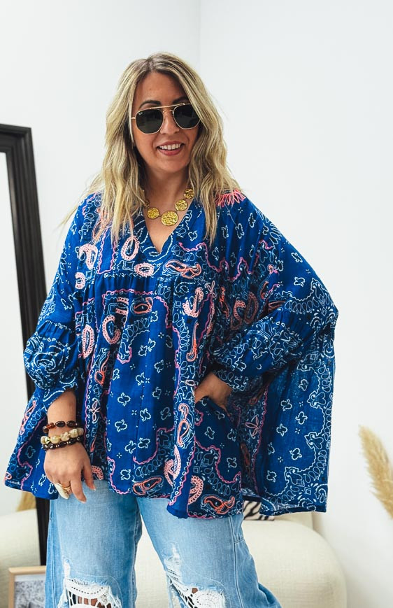 Blouse PRISCILLIA bleue