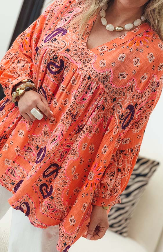 Coral PRISCILLIA blouse