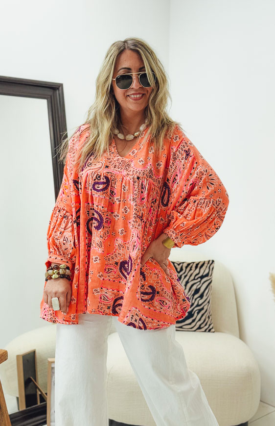 Coral PRISCILLIA blouse