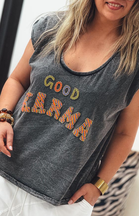 T-shirt ZACK sans manches anthracite vintage