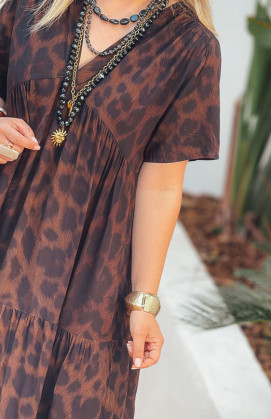 EVANA long dress, short sleeves