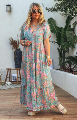 VERONICA long dress, short sleeves