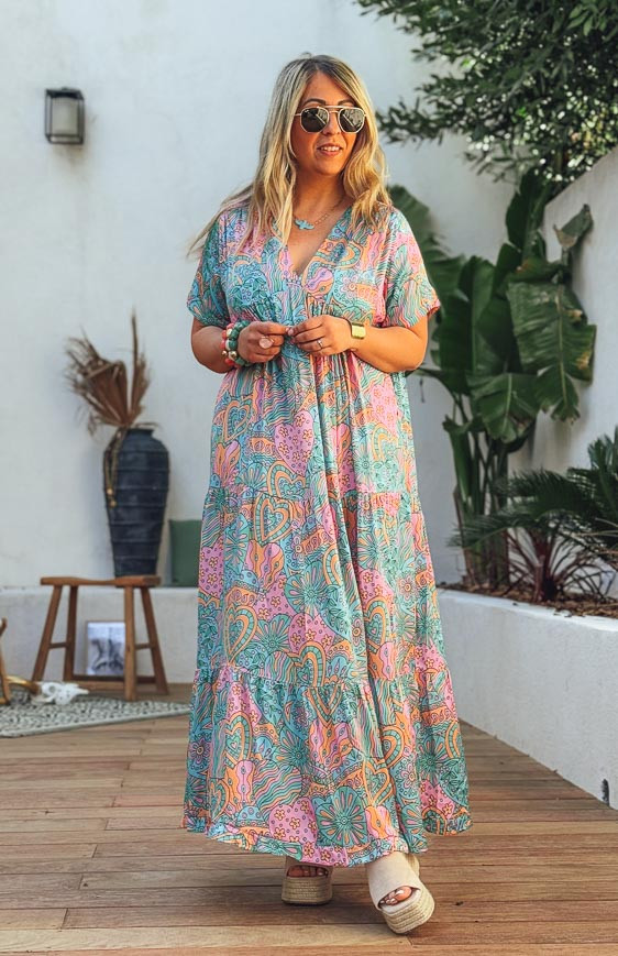 VERONICA long dress, short sleeves