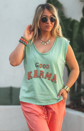 ZACK vintage green sleeveless t-shirt