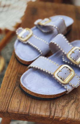 SUNSET lilac mules