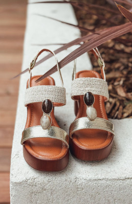 Gold VENUS mules