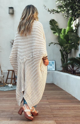 Cream GINO long cardigan