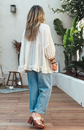 Light beige LEONE 3/4 sleeves tunic