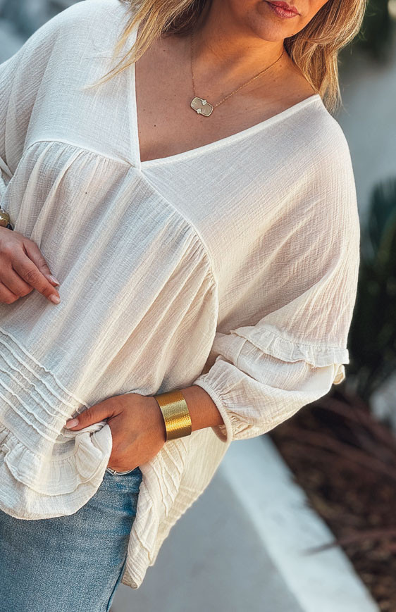 Tunique LEONE manches 3/4 beige clair