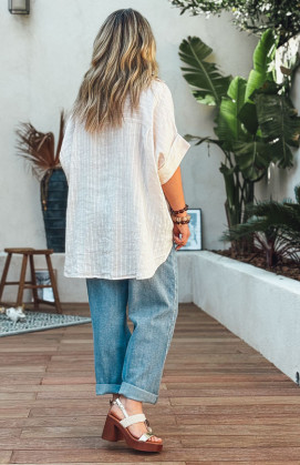 CLARISSA Light Beige Short-Sleeve Shirt