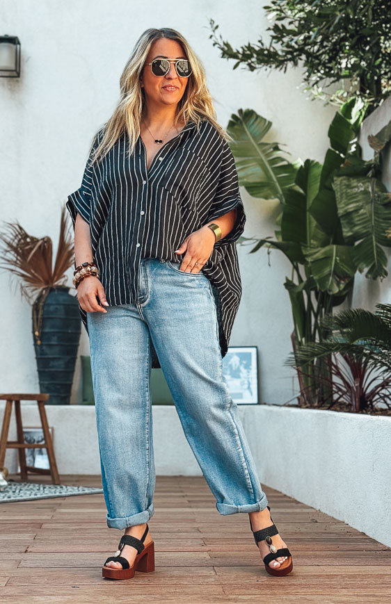 Chemise CLARISSA manches courtes noire