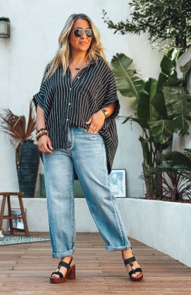 Chemise CLARISSA manches courtes noire