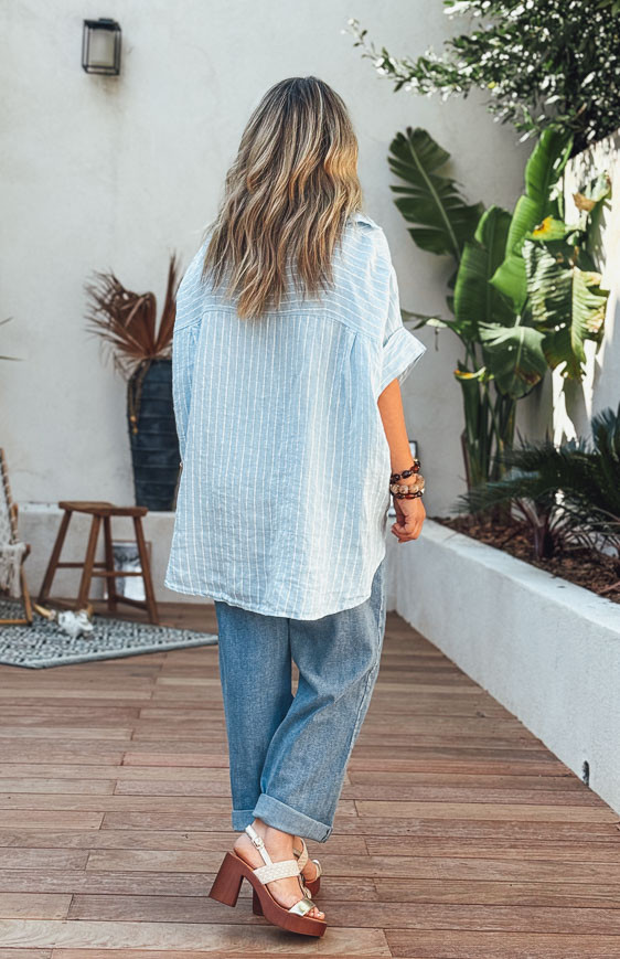 Chemise CLARISSA manches courtes bleu clair