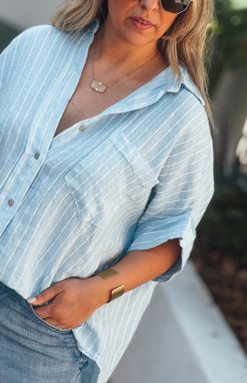 Chemise CLARISSA manches courtes bleu clair