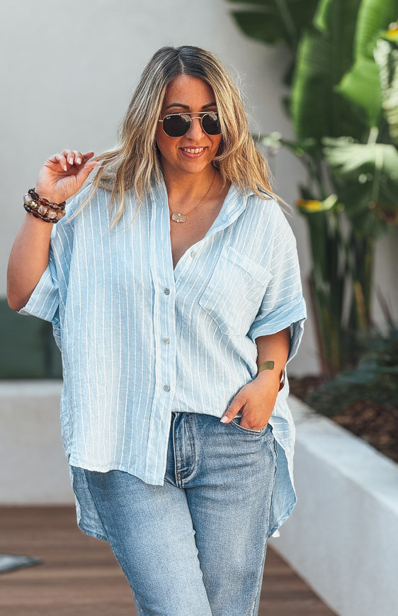 CLARISSA light blue Short-Sleeve Shirt