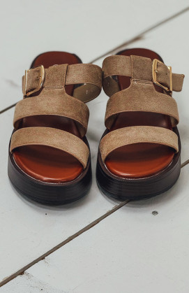 Taupe LAORA mules