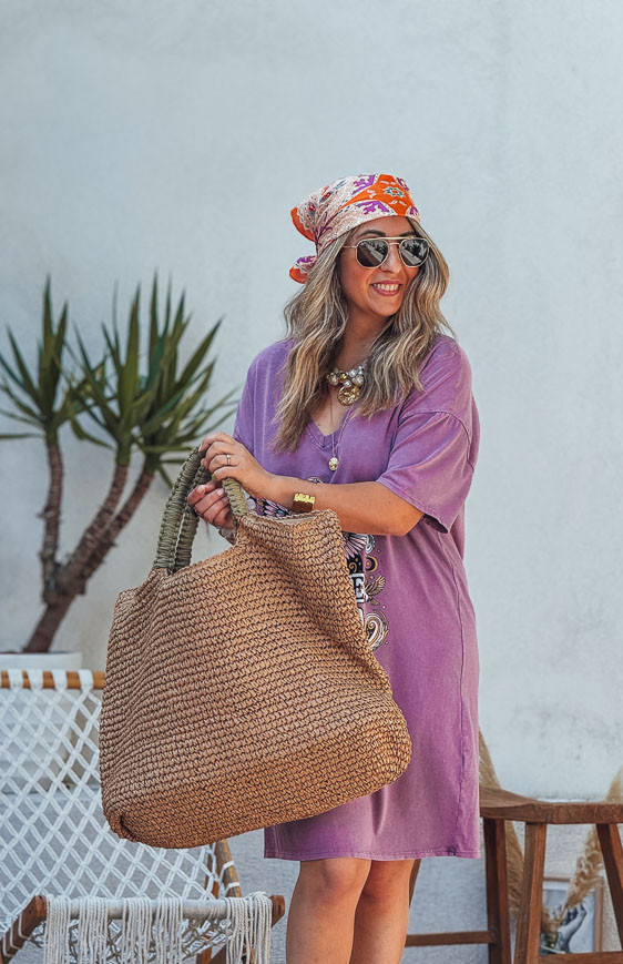 SPIRIT short-sleeve vintage purple dress - Boho Dresses - La Petite Boho
